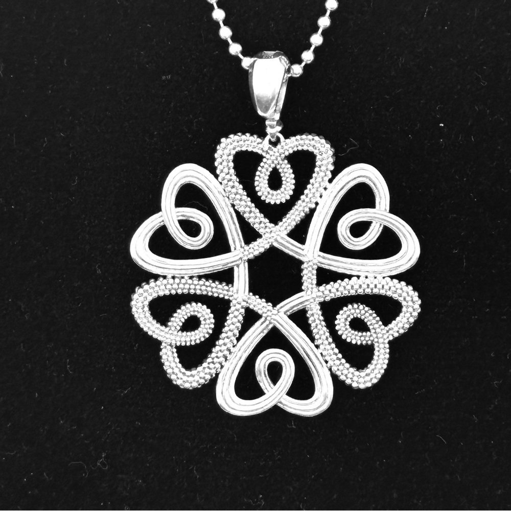 Lagos Rare Wonders Silver Floral Heart Pendant Necklace - Picture 3 of 9